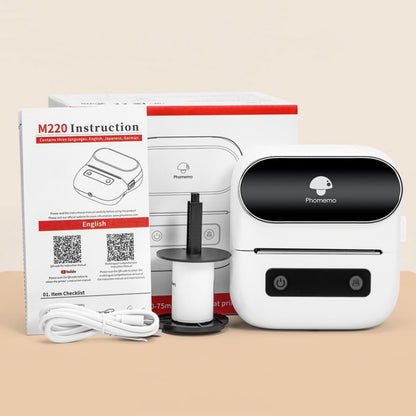 Phomemo M220 Jewelry Clothing Tags Bluetooth Thermist Strip Tag Printer