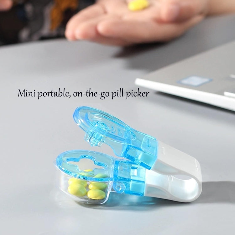 Portable Pill Taker Tablets Pills Blister Pack Opener Pills Box Case, Blue, Transparent
