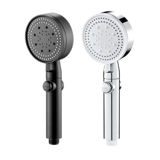 Pressurized Shower Water Heater Handheld Multifunction 6-speed Nozzle, Silver, Black