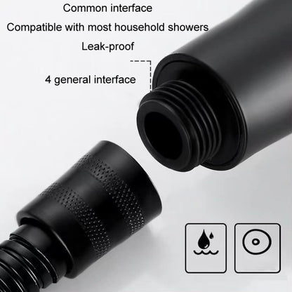 Pressurized Shower Water Heater Handheld Multifunction 6-speed Nozzle, Silver, Black