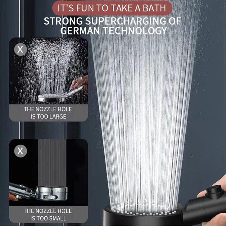Pressurized Shower Water Heater Handheld Multifunction 6-speed Nozzle, Silver, Black