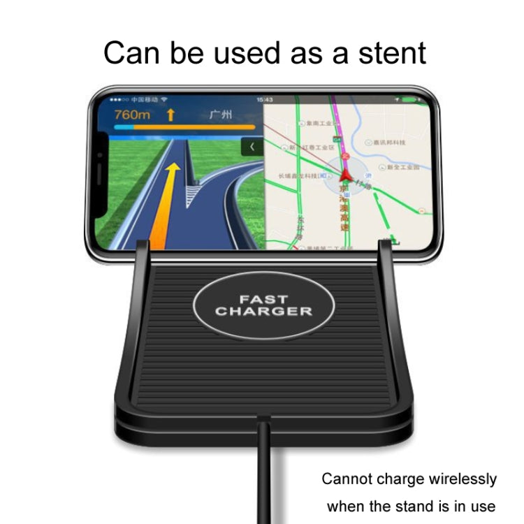 15W Car Wireless Charging Silicone Base For Apple Android Phones, TYPE-C Interface