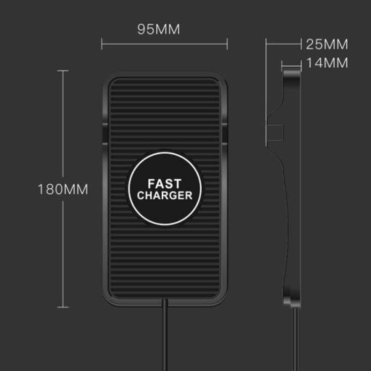 15W Car Wireless Charging Silicone Base For Apple Android Phones, TYPE-C Interface