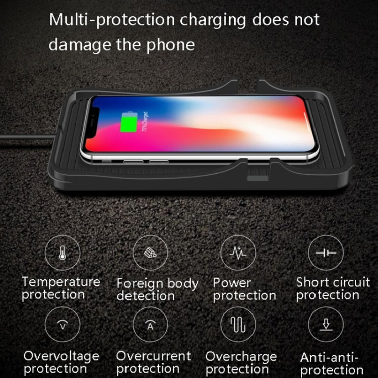 15W Car Wireless Charging Silicone Base For Apple Android Phones, TYPE-C Interface