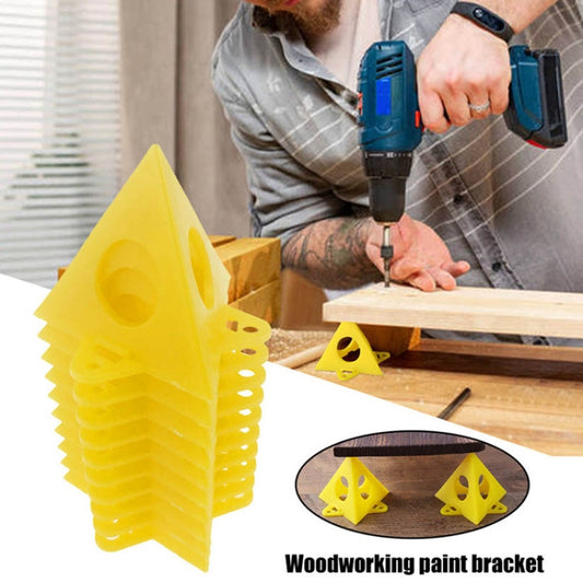 10pcs/Pack Woodworking Paint Pyramid Stands Cone Support Stand, Yellow, Red, Champagne