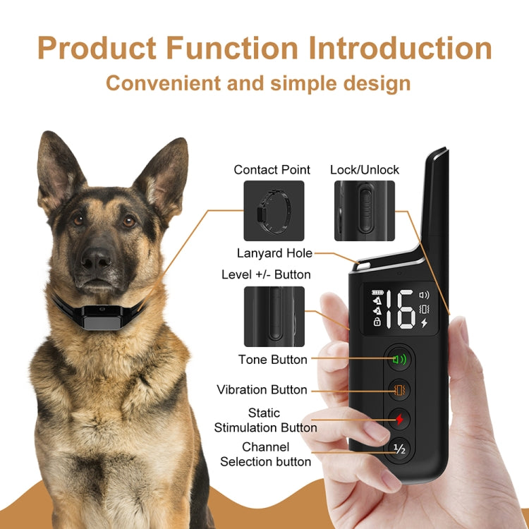 Pet Wrap-around Electric Shock Column Powerful Electronic Training Collar, Receiver + Remote, Only Receiver