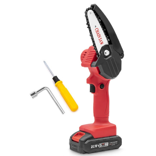 HILDA Rechargeable Cordless Mini Electrical Chain Saw Logging Tools Plastic Package, EU Plug With 1 Battery Red, US Plug With 1 Battery Red, EU Plug With 1 Battery Black, US Plug With 1 Battery Black