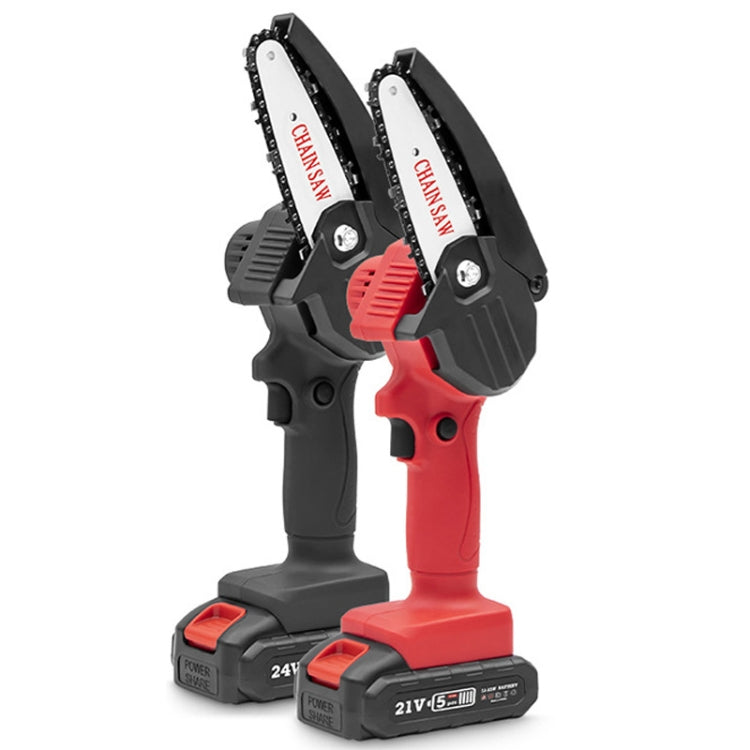 HILDA Rechargeable Cordless Mini Electrical Chain Saw Logging Tools Plastic Package, EU Plug With 1 Battery Red, US Plug With 1 Battery Red, EU Plug With 1 Battery Black, US Plug With 1 Battery Black