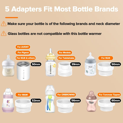 Baby Bottle Warmer 10000mAh USB Rechargeable Heater With 2 Adapter