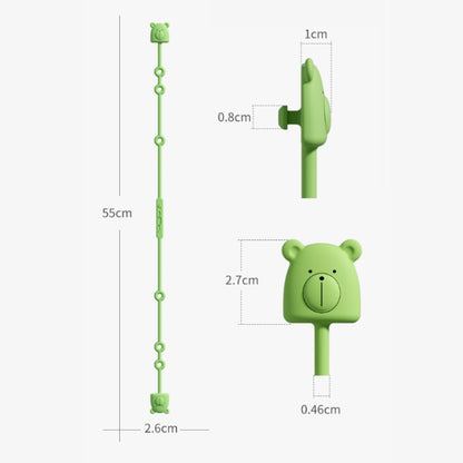 Bear Silicone Pacifier Chain Toddler Teether Toy Anti-fall Rope Pacifier Clip