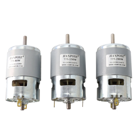 Durable Spindle DC Motor Lawn Mower Motor With Two Ball Bearing Rated, HANPOSE 775-80W, HANPOSE 775-150W, HANPOSE 775-200W, HANPOSE 775-288W