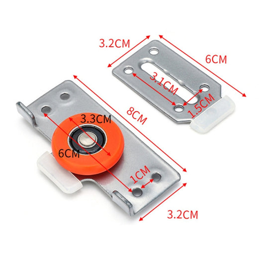 Closet Sliding Door Pulley Fittings Silent Sliding Door Accessories With 8 Screws