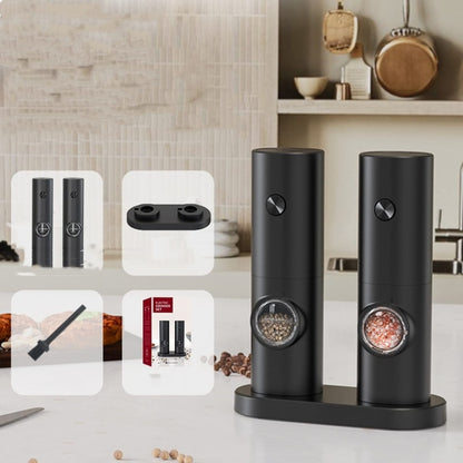 Electric Automatic Salt and Pepper Grinder Set Battery Powered, A2  KYMQ-14-BS, B2 KYMQ-16B-BS