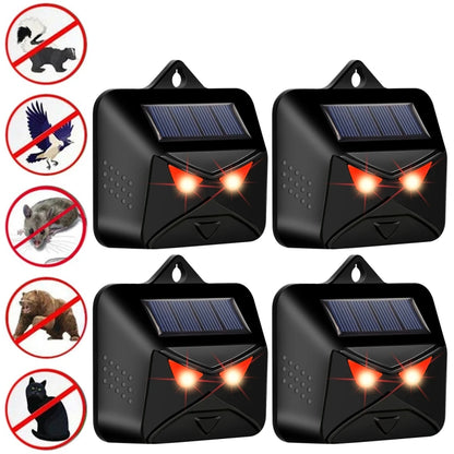 4pcs /Box Solar Animal Repeller Waterproof Animal Deterrent with Red LED Light, 209A 4pcs /Box