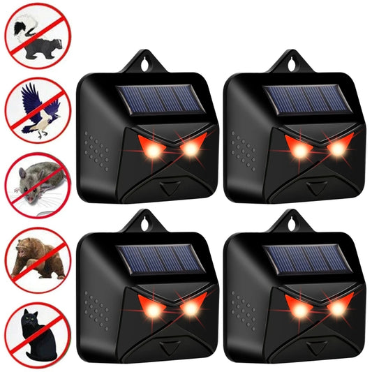 4pcs /Box Solar Animal Repeller Waterproof Animal Deterrent with Red LED Light, 209A 4pcs /Box