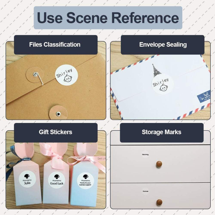 For Phomemo M110 / M200 200pcs /Roll 30x30mm Round Self-Adhesive Thermal Labels