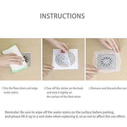FASOLA 15pcs /Bag Sink Disposable Filter Sewer Mouth Non-woven Floor Drain Sticker, Small Hole, Large Hole
