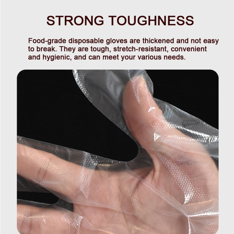 Disposable Gloves Transparent Food Catering Protective Glove, 1000pcs Standard 0.6g, 100pcs Thicked 0.8g