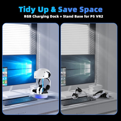 For PS VR2 iplay Colorful Charging Storage Rack Handle Magnetic Charging Base