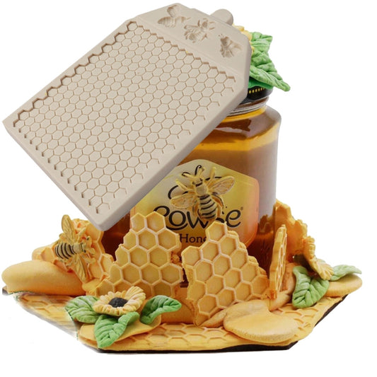 Honeycomb Block Textured Silicone Mold Bee Fondant Chocolate Cake Mold, Mk-2019 Light Gray, Mk-2340 Light Gray, Mk-2373 Pink, Mk-2373 Light Gray
