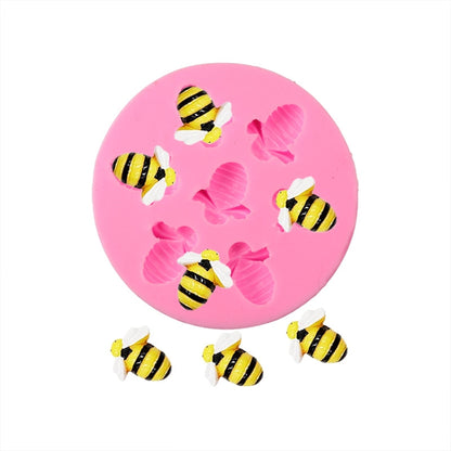 Little Bee Silicone Mold Fondant Chocolate Cake Mold, Mk-3171 Pink, Mk-3171 Light Gray, Mk-3172 Pink, Mk-3172 Light Gray