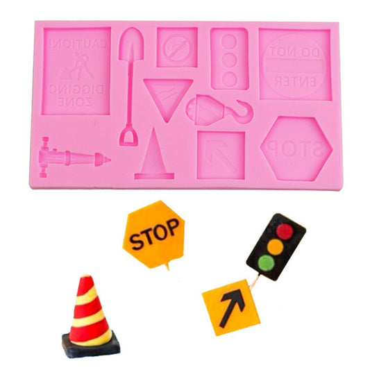 Cartoon Construction Site Tools Engineering Car Cake Decoration Molds, MK-3055 (Pink), MK-3055 (Light Gray), MK-3056 (Pink), MK-3056 (Light Gray), MK-3057 (Pink), MK-3057 (Light Gray), MK-3058 (Pink), MK-3058 (Light Gray)