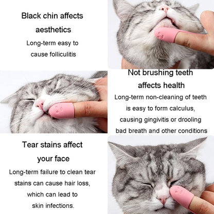 Pet Cats Dog Cleaning Comb Chin Teeth Cleaning Brush Silicone Brush, Green, Purple, Pink