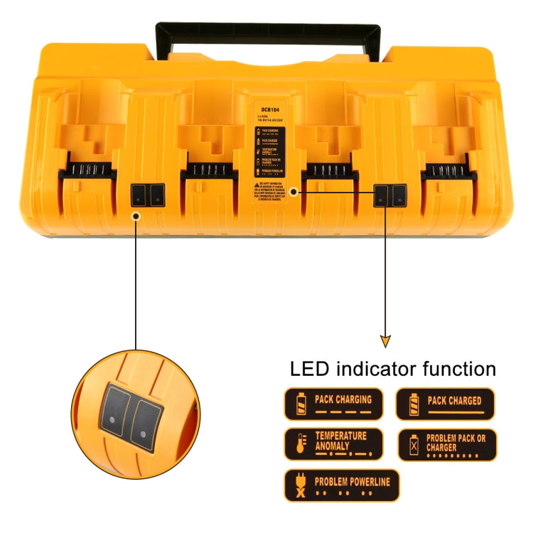 DCB104 Portable Fast Charger 12V-20V Electric Tool Lithium Battery Charger, For Dewalt DCB127 / DCB200 / DCB205 / DCB206, US, EU, UK, AU
