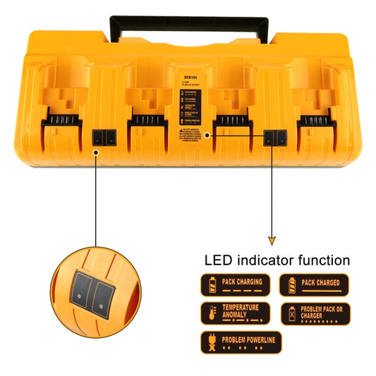 DCB104 Portable Fast Charger 12V-20V Electric Tool Lithium Battery Charger, For Dewalt DCB127 / DCB200 / DCB205 / DCB206, US, EU, UK, AU