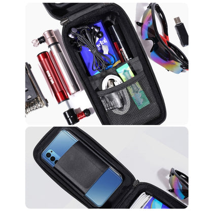 WILD MAN MS66 1.2L EVA Hard Shell Bicycle Front Beam Bag Cycling Touch Screen Phone Bag