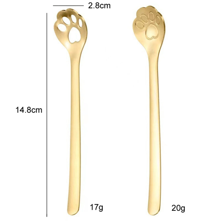Stainless Steel Coffee Stirring Spoon Ice Cream Cartoon Cat Paw Spoon, Silver, Gold, Black, Slotted Spoon Silver, Slotted Spoon Rose Gold, Slotted Spoon Black