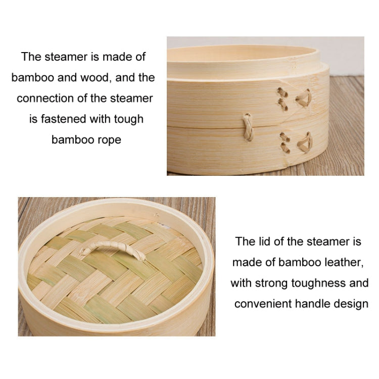 Bamboo Bun Steamer Food Veggie Steamer Basket, 21cm Cover, 21cm Cage, 27cm Cage