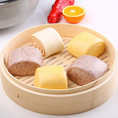 Bamboo Bun Steamer Food Veggie Steamer Basket, 21cm Cover, 21cm Cage, 27cm Cage