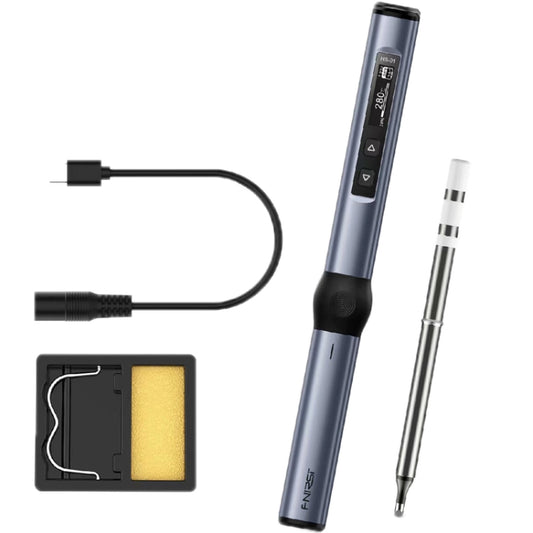 FNIRSI 4pcs/ Set Mini Soldering Station Digital Display Constant Temperature Smart Soldering Iron, Blue Standard BC2, Black Standard BC2, Blue Standard 6 Heads, Black Standard 6 Heads, Blue BC2 with Power Supply, Black BC2 with Power Supply������������...