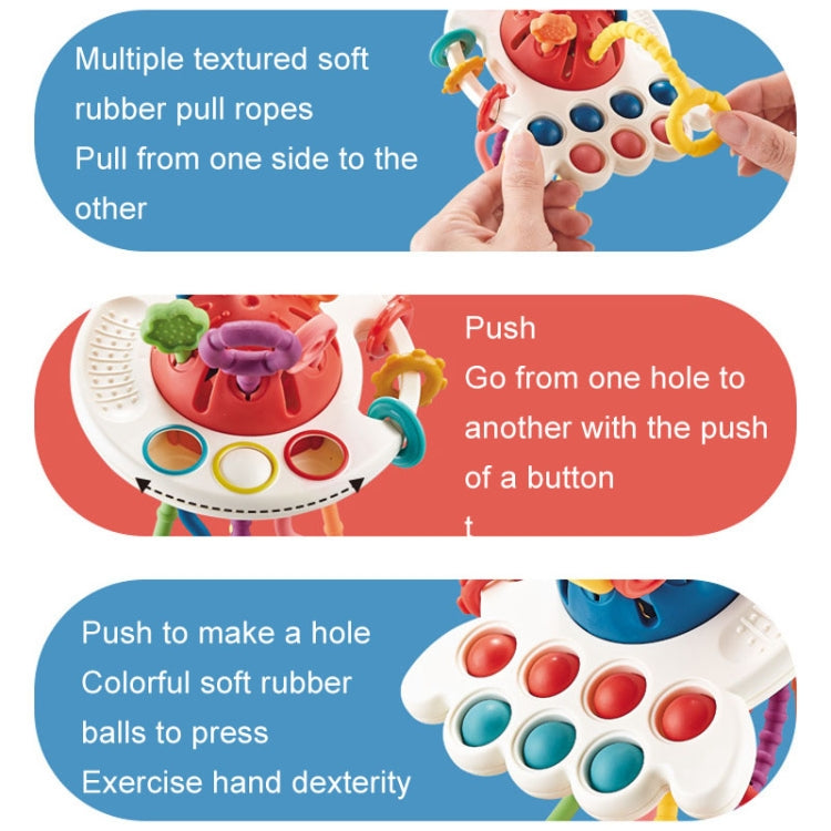 Baby Puzzle Fun Finger Pumping Toys Enlightenment Early Teaching Toys, Octopus (Blue), Octopus (Red), Cartoon Crab (Orange), Cartoon Crab (Green), Rocket (Blue), Rocket (Red), Flying Sword (Red), Flying Sword (White), Crab, Space Ship, Mobile Phone Rab...
