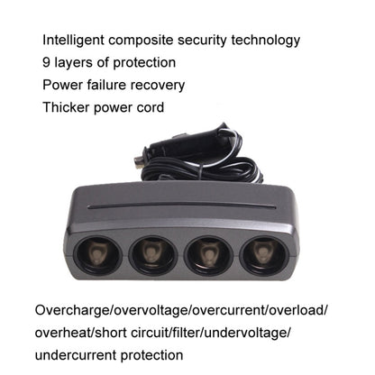 SHUNWEI SD-1906 Car 4 In 1 Power Distributors Cigarette Lighter Socket Car Charger, SD-1906