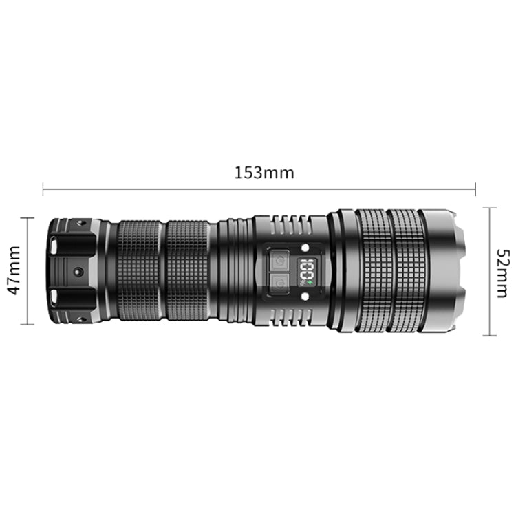 X9 Outdoor White Laser Digital Display Zoom Flashlight Long Range Lighting Flashlight, X9