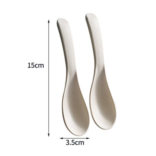 5pcs Wheat Straw Plastic Baby Small Spoon
