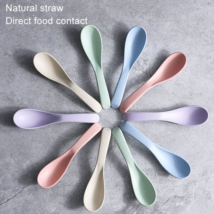 5pcs Wheat Straw Plastic Baby Small Spoon