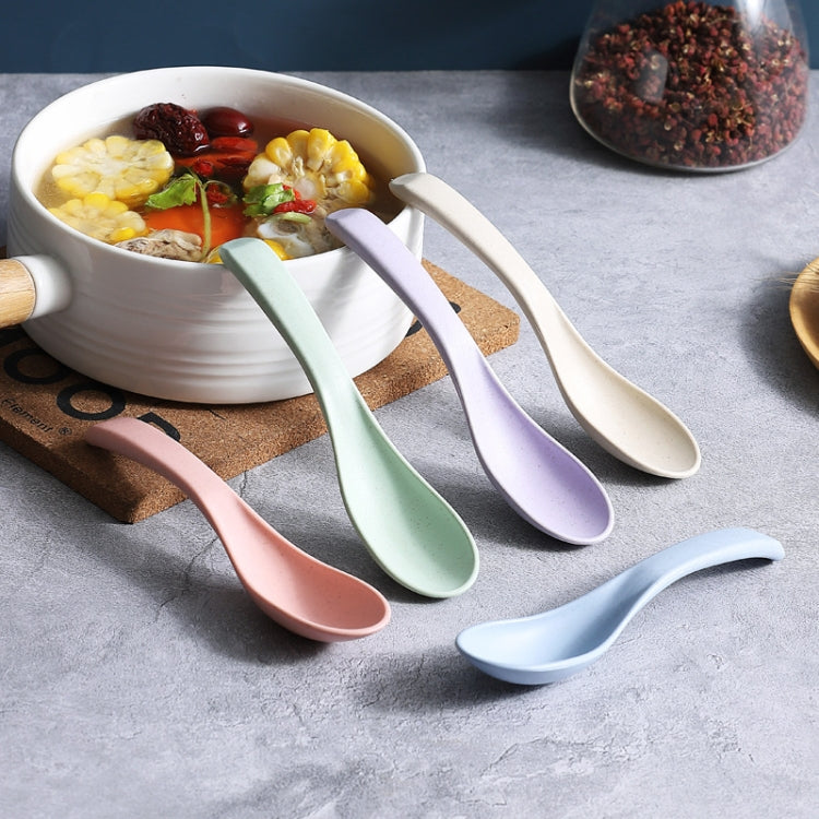 5pcs Wheat Straw Plastic Baby Small Spoon