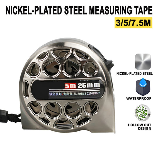 Hollow Steel Tape Measure Waterproof Rust Prevention Metal Ruler, 3M 16mm, 5M 19mm, 5M 25mm, 7.5m 25mm