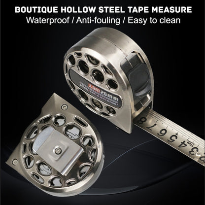 Hollow Steel Tape Measure Waterproof Rust Prevention Metal Ruler, 3M 16mm, 5M 19mm, 5M 25mm, 7.5m 25mm