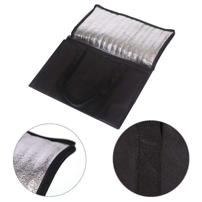 Non-Woven Bento Aluminum Foil Thermal Bag Takeaway Lunch Bag With Bottom Plate, 41x26x33cm