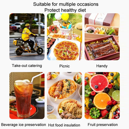 Non-Woven Bento Aluminum Foil Thermal Bag Takeaway Lunch Bag With Bottom Plate, 41x26x33cm