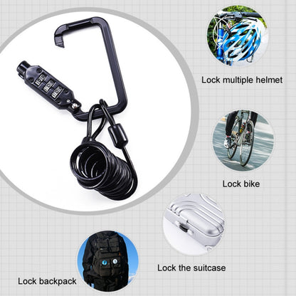 Universal Safety Code Wire Rope Helmet Lock for Motorcycles Bicycles