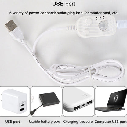 شريط إضاءة مرن بمستشعر جسم LED بطول 2 متر مع شريط إضاءة USB بمستشعر ذكي