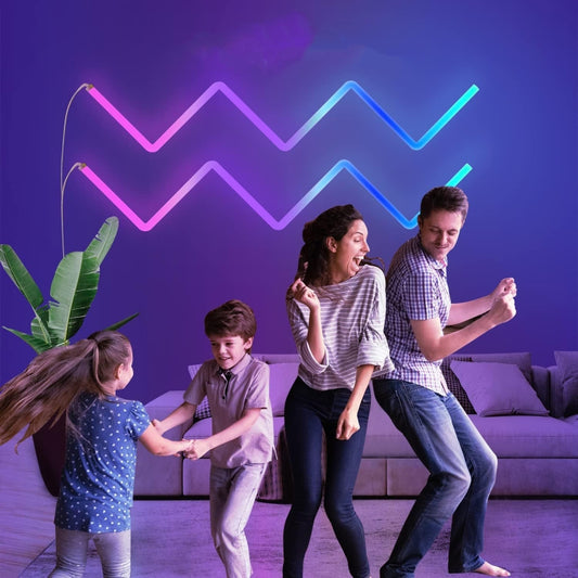 12V RGBIC Splicing Wall Light Intelligent Remote Control Indoor Decorative Ambient Lights, 4pcs+3 Corners Bluetooth, 8pcs+4 Corners Bluetooth, 4pcs+3 Corners WiFi, 8pcs+4 Corners WiFi