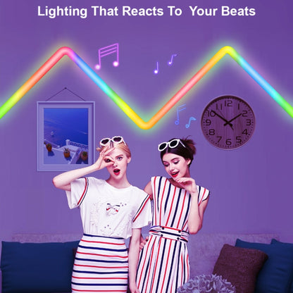 12V RGBIC Splicing Wall Light Intelligent Remote Control Indoor Decorative Ambient Lights, 4pcs+3 Corners Bluetooth, 8pcs+4 Corners Bluetooth, 4pcs+3 Corners WiFi, 8pcs+4 Corners WiFi