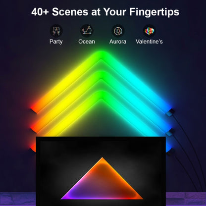 12V RGBIC Splicing Wall Light Intelligent Remote Control Indoor Decorative Ambient Lights, 4pcs+3 Corners Bluetooth, 8pcs+4 Corners Bluetooth, 4pcs+3 Corners WiFi, 8pcs+4 Corners WiFi