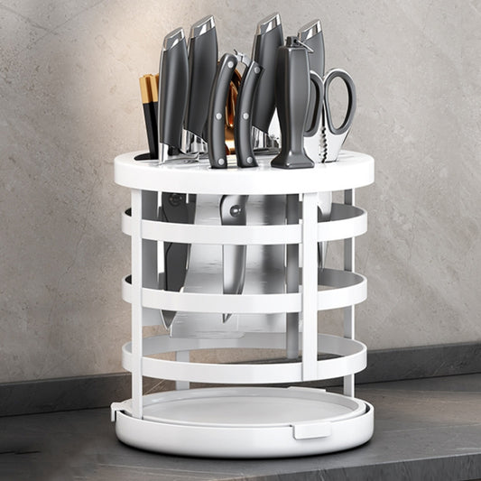 Home Thicken Knife Organizer Chopstick Cylinder Kitchen Drainage Countertop Shelf, Fixed (White), Fixed (Black), Fixed (Creamy), Rotary (White), Rotary (Black), Rotary (Creamy)